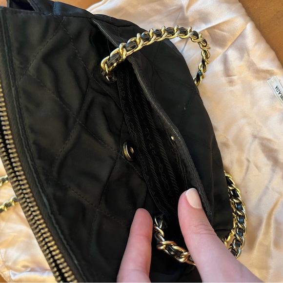 Vintage PRADA Tessuto Nylon Quilted Evening Bag - Black - Picture 9 of 17